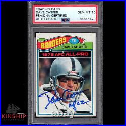Dave Casper signed 1977 Topps Rookie Card PSA DNA Slabbed Auto 10 Inscribed C983