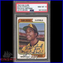 Dave Winfield signed 1974 Topps Rookie Card PSA DNA HOF Auto 10 Inscribed C1199