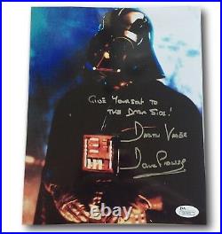 David Prowse Signed 8x Inscribed Dark Side COA JSA Autograph Darth Vader Dave