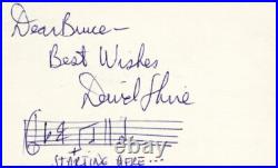 David Shire Inscribed Autograph Musical Quotation Signed David Shire Inscribed Autograph Musical Quotation Signed
