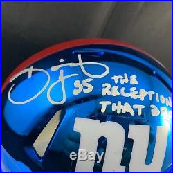 David Tyree autographed signed inscribed Chrome Mini Helmet New York Giants PSA