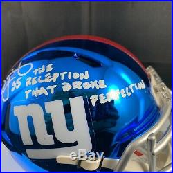 David Tyree autographed signed inscribed Chrome Mini Helmet New York Giants PSA