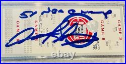 Dennis Rodman Signed & Inscribed 1989 NBA Playoff Ticket PSA/DNA Autograph MINT