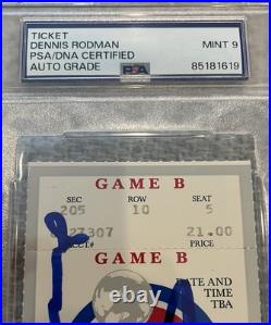 Dennis Rodman Signed & Inscribed 1989 NBA Playoff Ticket PSA/DNA Autograph MINT