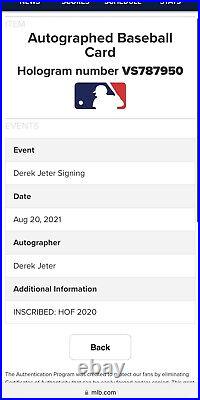 Derek Jeter Signed 1993 Sp Rc Foil #279 Inscribed Hof 2020 Psa 10 Jeter Auto
