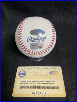 Derek Jeter Signed Autographed DJ3K Baseball Inscribed 3000 Hit Date Steiner COA