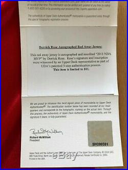 Derrick Rose UDA Upper Deck Signed Autograph Inscribed 2011 NBA MVP Jersey 9/101