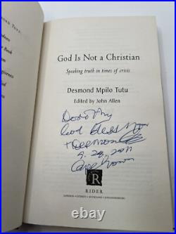 Desmond tutu Signed book God is Not A Christian Inscribed
