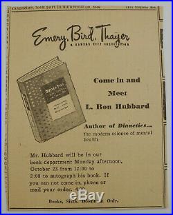Dianetics SIGNED by L. RON HUBBARD First Edition 5th Printing 1950 Autographed