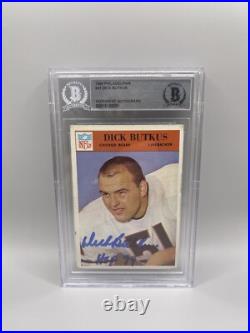 Dick Butkus Signed Inscribed 1966 Philadelphia #31 Rookie Card Beckett Auto
