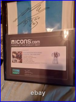Diego Maradona Signed Inscribed 1986 Argentina Jersey Icons COA #10 Autograph