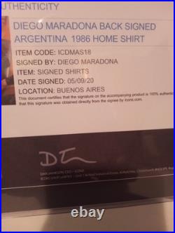 Diego Maradona Signed Inscribed 1986 Argentina Jersey Icons COA #10 Autograph