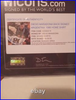 Diego Maradona Signed Inscribed 1986 Argentina Jersey Icons COA #10 Autograph