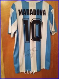Diego Maradona Signed Inscribed 1986 Argentina Jersey Icons COA #10 Autograph