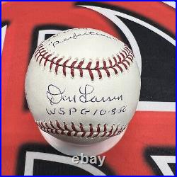 Don Larsen Signed New York Yankees Stat Inscribed OMLB Autographed JSA COA