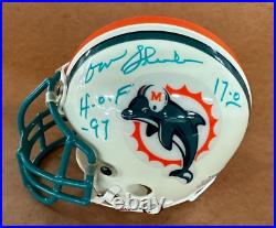 Don Shula Signed Inscribed HOF 17-0 Dolphins Mini Helmet Autograph Auto JSA COA