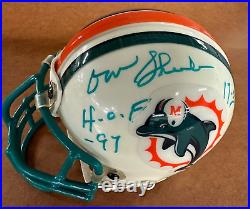 Don Shula Signed Inscribed HOF 17-0 Dolphins Mini Helmet Autograph Auto JSA COA