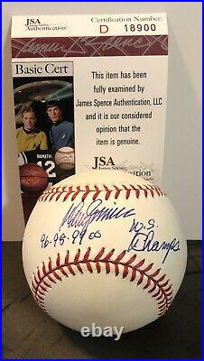 Don Zimmer Signed Official 2000 Ws Baseball Inscribed 96 98 99 00 Ws Champs Jsa