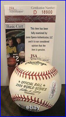 Don Zimmer Signed Official 2000 Ws Baseball Inscribed 96 98 99 00 Ws Champs Jsa