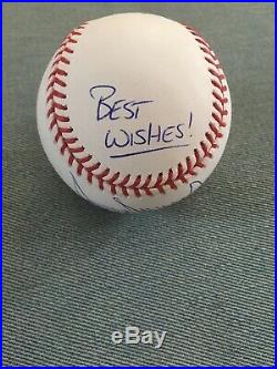 Donald Trump Hand Signed Autographed OMLB Baseball Inscribed Best Wishes COA