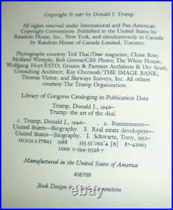 Donald Trump The Art of the Deal 1987 Book Signed Inscribed to Ron withDust Jacket