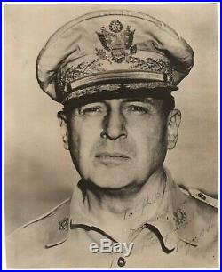 Douglas MacArthur Photograph Signed Inscribed to Colonel Who Fought With Him