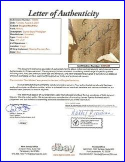 Douglas MacArthur signed Sepia Photo JSA LOA Inscribed Rare Auto WW2 B794