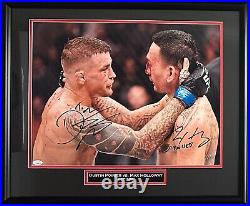 Dustin Poirier and Max Holloway autographed inscribed framed 16x20 photo UFC JSA