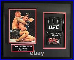 Dustin Poirier autographed signed inscribed framed glove UFC JSA COA