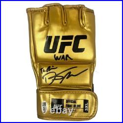 Dustin Poirier autographed signed inscribed gold glove UFC JSA The Diamond