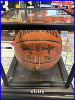ELGIN BAYLOR Los Angeles Lakers Autograph Signed HOF Inscribed Basketball PSA