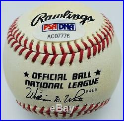 Eddie Matthews Signed Autographed ONL Baseball Inscribed HOF 78. PSA/DNA Grade