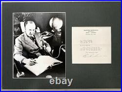 Edgar Rice Burroughs. 1929. FRAMED, SIGNED ORIGINAL TYPED LETTER & PHOTOGRAPH