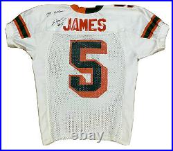 Edgerrin James Miami Game Used Autographed Inscribed Game Worn Jersey NFL HOF