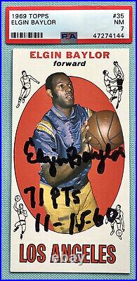 Elgin Baylor 1969-1970 Topps Inscribed Signed Autograph AUTO BAS BGS (PSA)