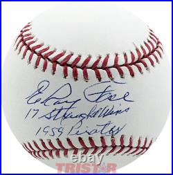 Elroy Face Autographed Baseball Inscribed 17 Straight Wins 1959 Pirates Tristar