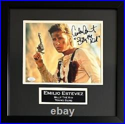 Emilio Estevez autographed signed inscribed framed 8x10 photo JSA COA Young Guns