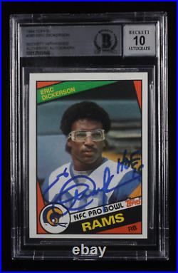 Eric Dickerson Signed 1984 Topps #280 Inscribed HOF 99 Autograph Graded Beck