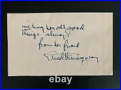 Ernest Hemingway signed 3x5 Cut JSA LOA Inscribed Bold Rare Auto Writer Z727