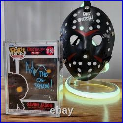 FRI THE 13th FUNKO & HOCKEY MASK Ari Lehman signed/inscribed Savini Jason COAs