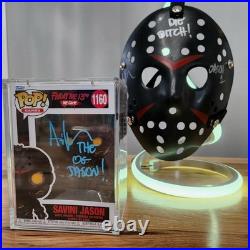 FRI THE 13th FUNKO & HOCKEY MASK Ari Lehman signed/inscribed Savini Jason COAs