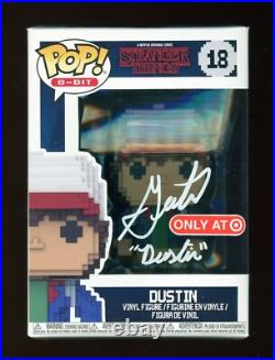 FUNKO POP! Gaten Matarazzo Dustin Stranger Signed Auto Autograph INSCRIBED COA