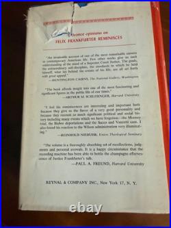 Felix Frankfurter Reminices, autographed and inscribed first edition