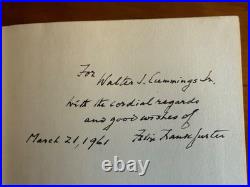 Felix Frankfurter Reminices, autographed and inscribed first edition