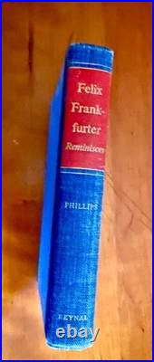 Felix Frankfurter Reminices, autographed and inscribed first edition