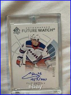 Filip Chytil Inscribed Future Watch Auto /50 /999 2017-2018 SP Authentic