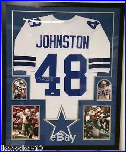Framed Daryl Johnston Autographed Signed Inscribed Dallas Cowboys Jersey Jsa Coa