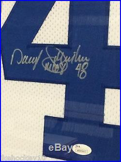 Framed Daryl Johnston Autographed Signed Inscribed Dallas Cowboys Jersey Jsa Coa