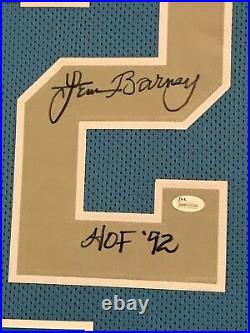 Framed Detroit Lions Lem Barney Autographed Signed Inscribed Jersey Jsa Coa