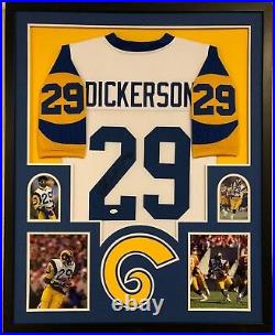 Framed L. A. Rams Eric Dickerson Autographed Signed Inscribed Jersey Jsa Coa